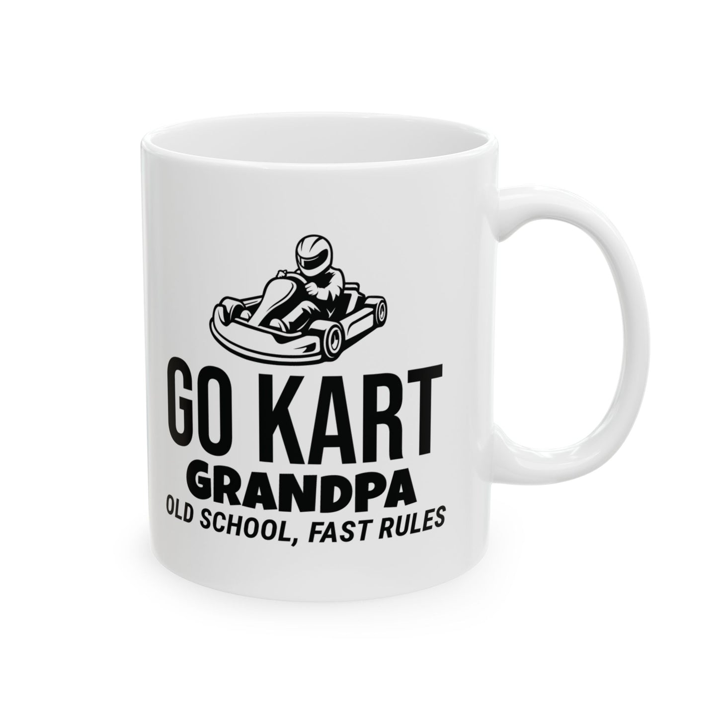 Go Kart Grandpa Mug - Old School, Fast Rules Design