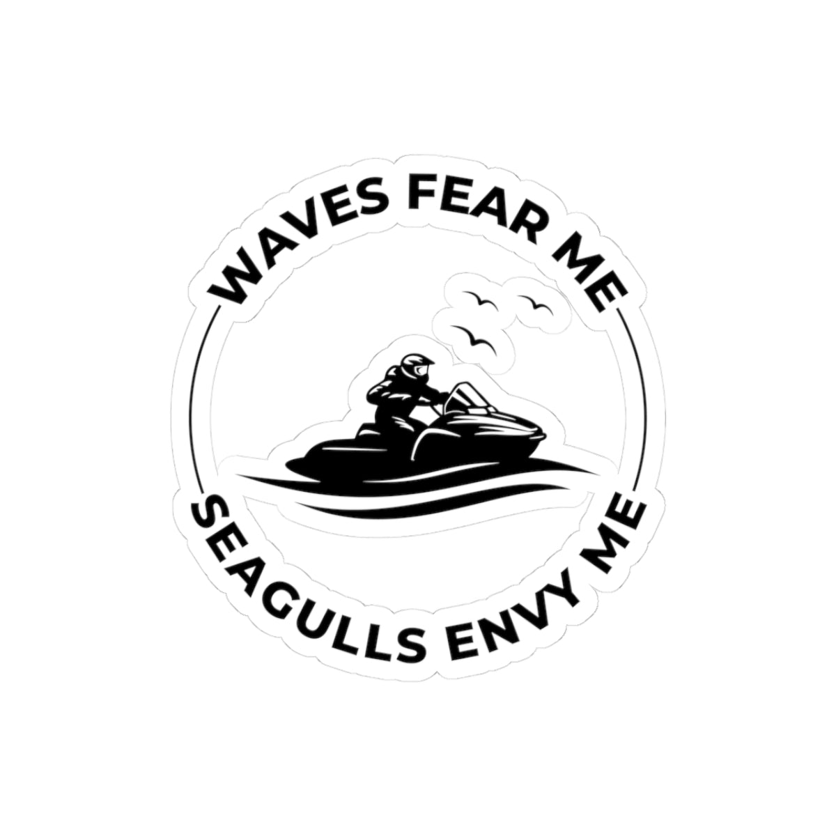 Bold Jet Ski Sticker - Fearless Waves Vinyl Decal for PWC Riders & Water Adventure Lovers