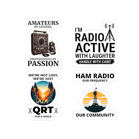 Ham Radio Sticker Pack – 4 PCS Funny Amateur Radio Decals for Licensed Operators Hobbyists