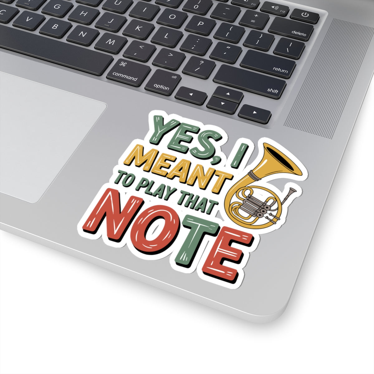 Confident Musician Sticker - Intentional Notes Vinyl Decal for Horn Players