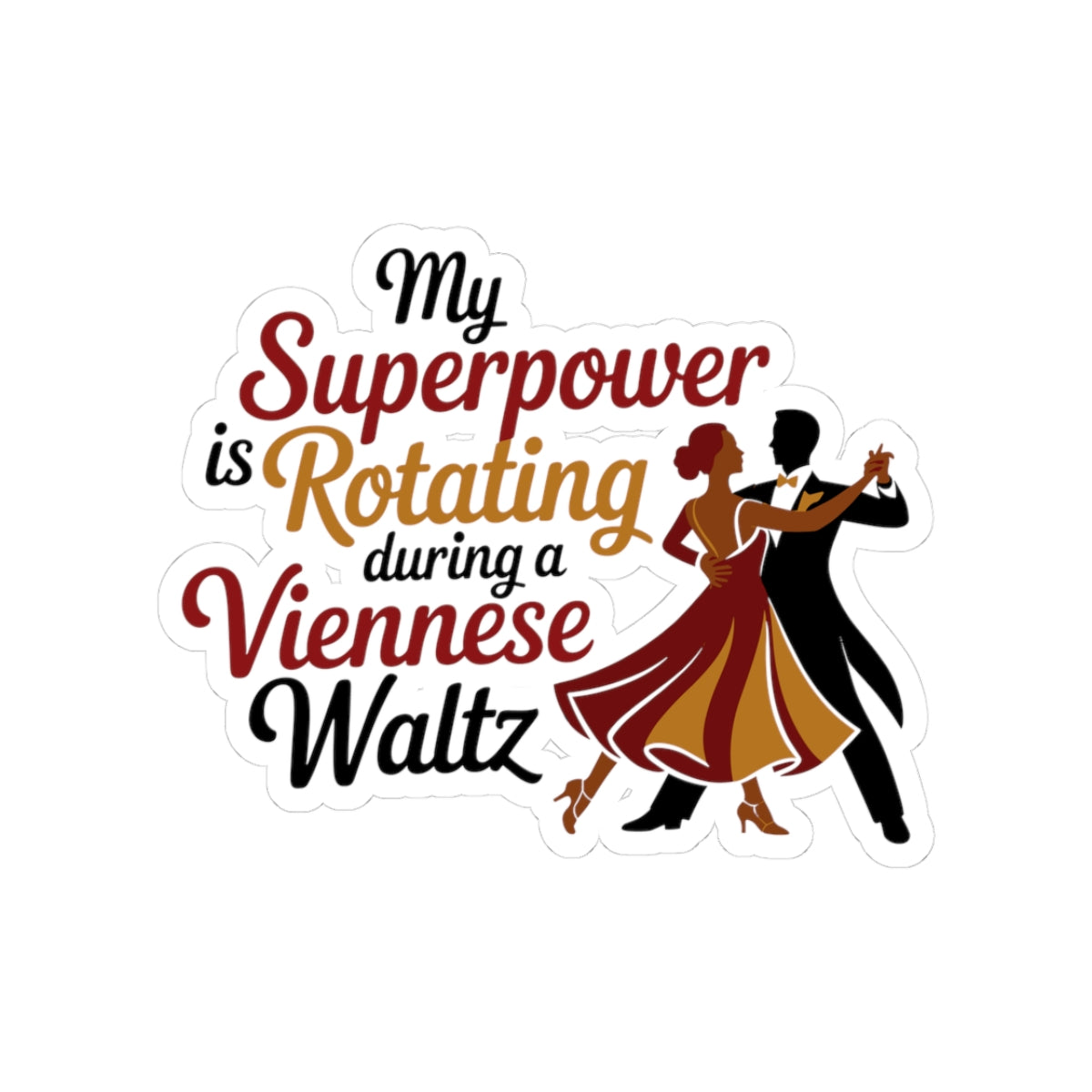 Viennese Waltz Skill Sticker - Rotation Superpower Vinyl Decal for Dancers, Ballroom Athletes