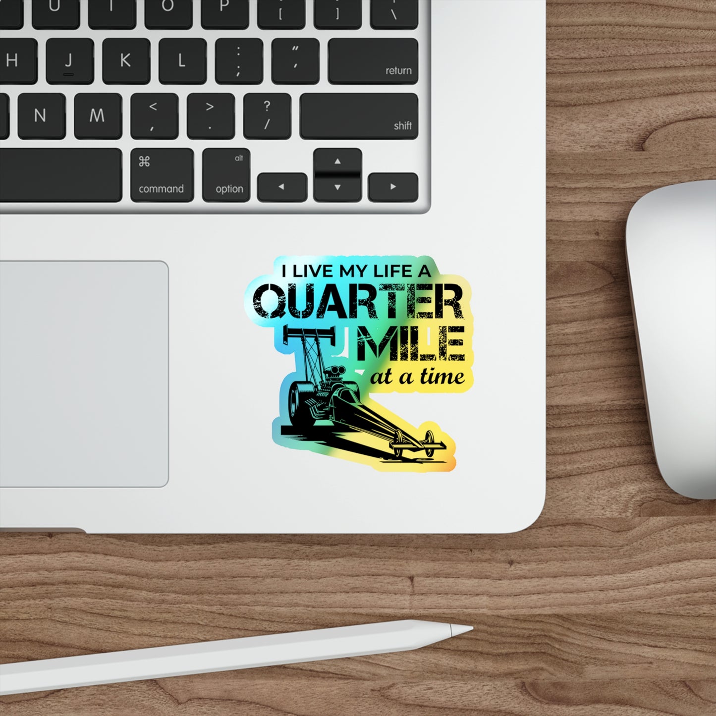 Dragster Drag Racing Holographic Stickers Vinyl – 1/4 (Quarter Mile) Mile Speed Sticker for Track Competitors