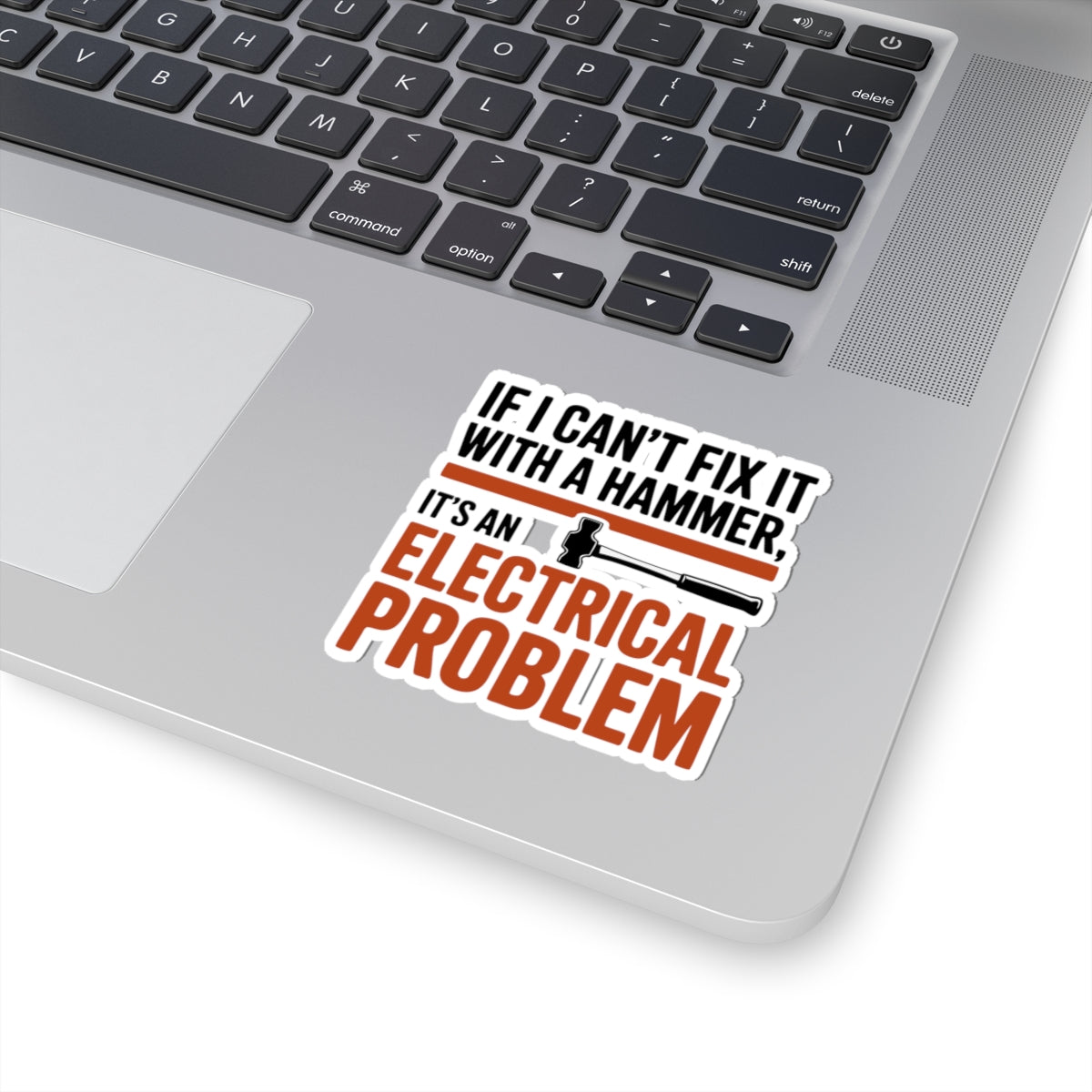 Hammer Tradesman Sticker – Funny Fix-It Humor Decal for Mechanics Handymen and Workshop Crafters