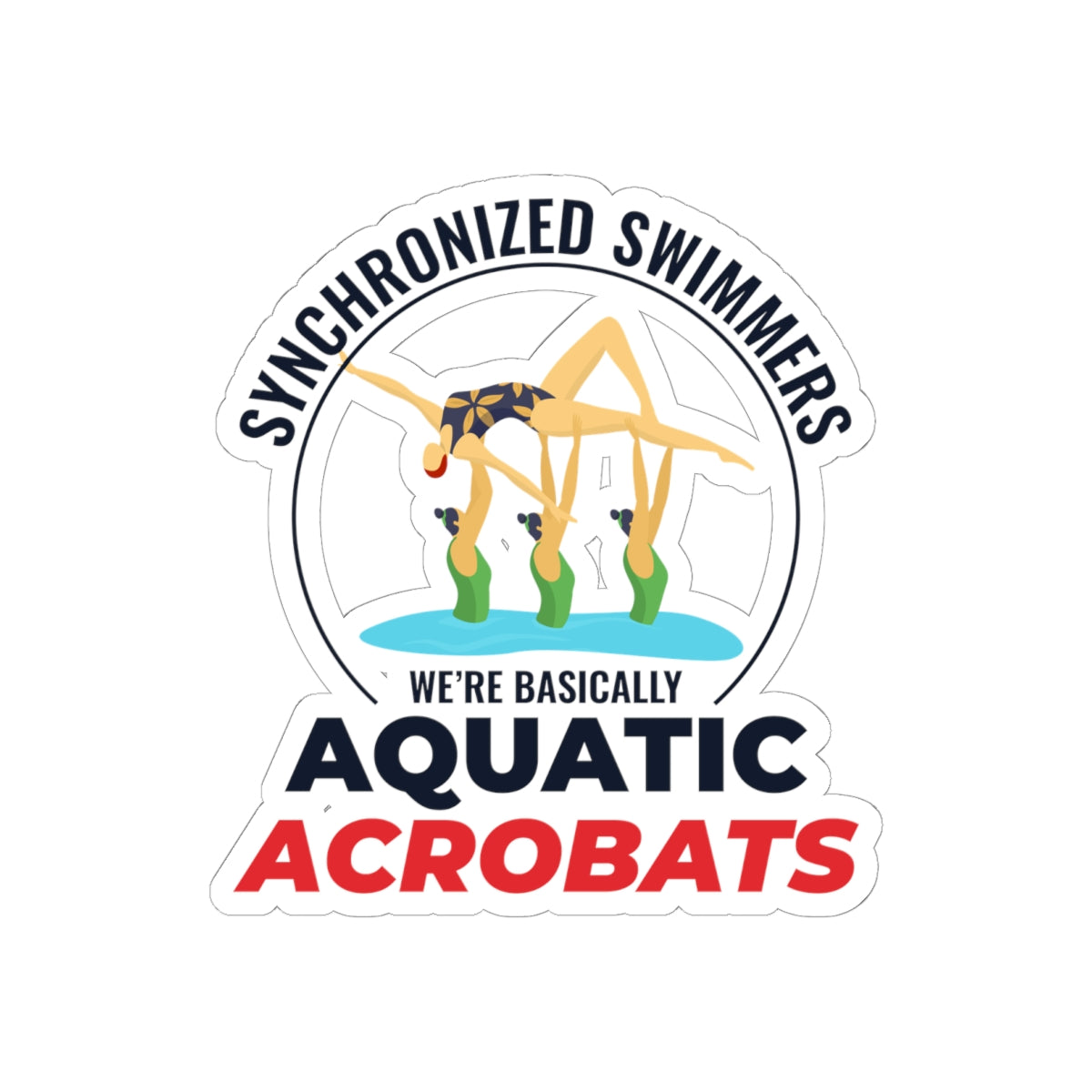 Acrobatic Synchronized Swimming Sticker - Aquatic Performers Vinyl Decal for Athletes