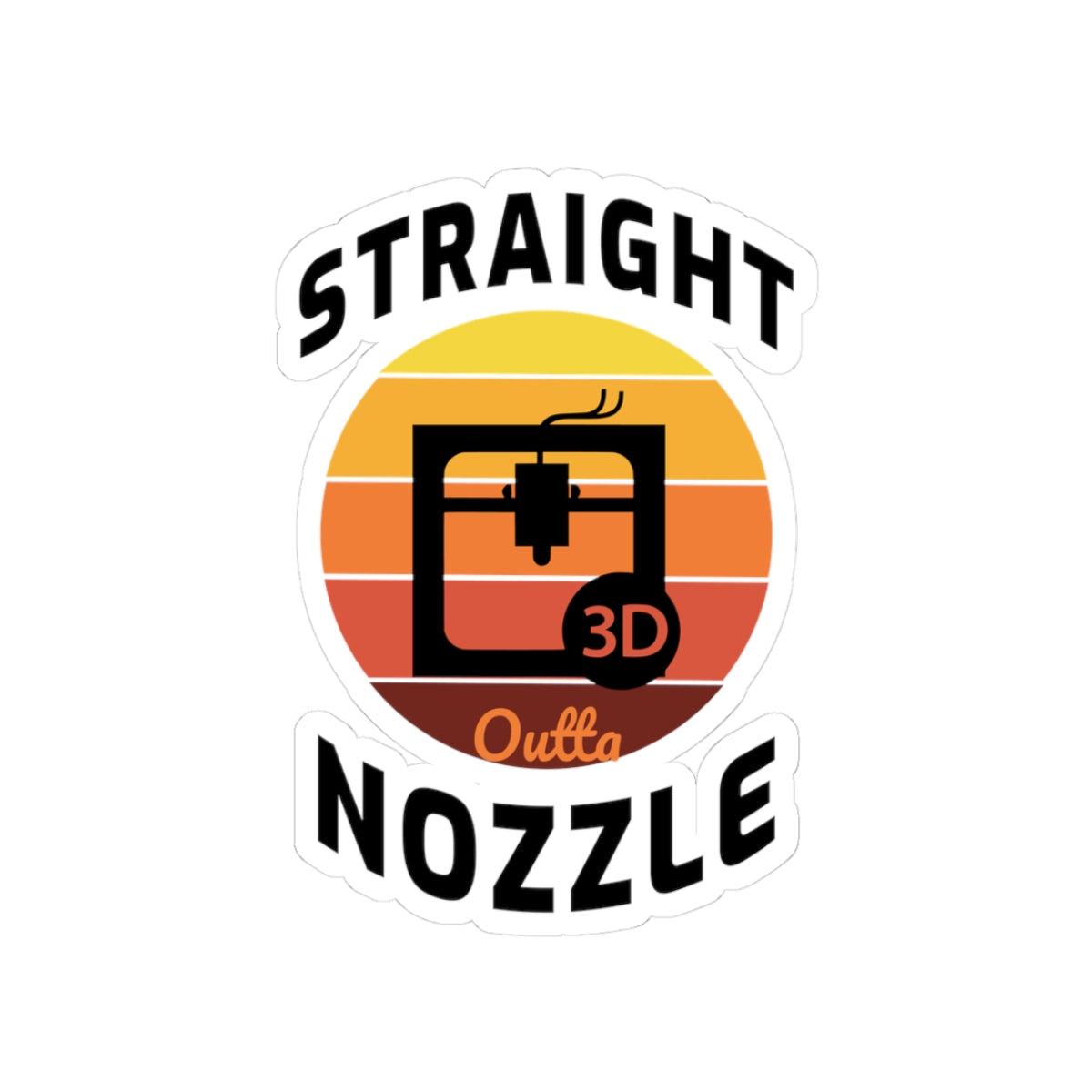 3D Printer Sticker – Witty Retro Nozzle Decal for FDM Hobbyists Makers and Printing Enthusiasts