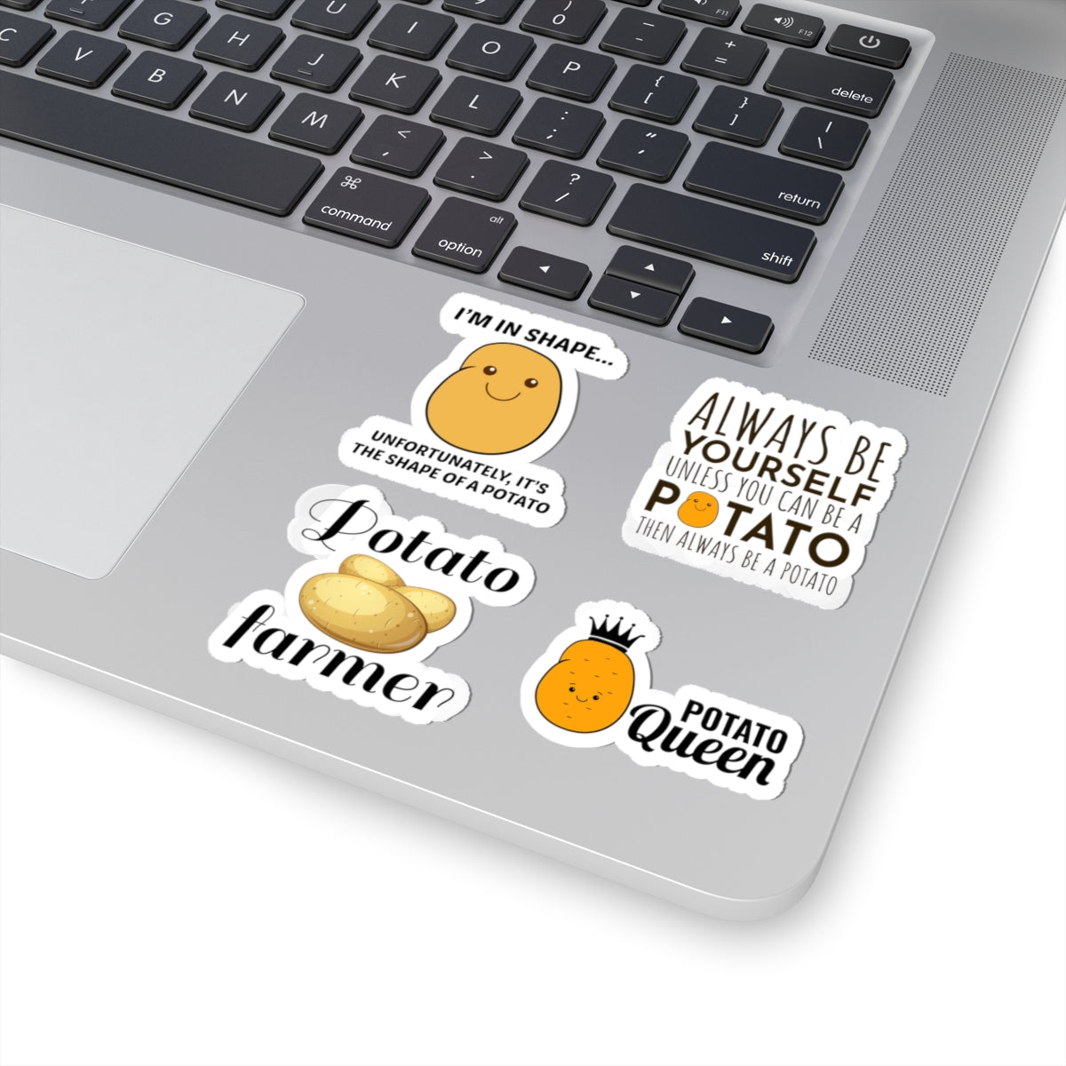 Potato Sticker Pack – 4 PCS Funny Potato Queen Farmer Always Be A Potato Decal Set for Potato Lovers Foodies