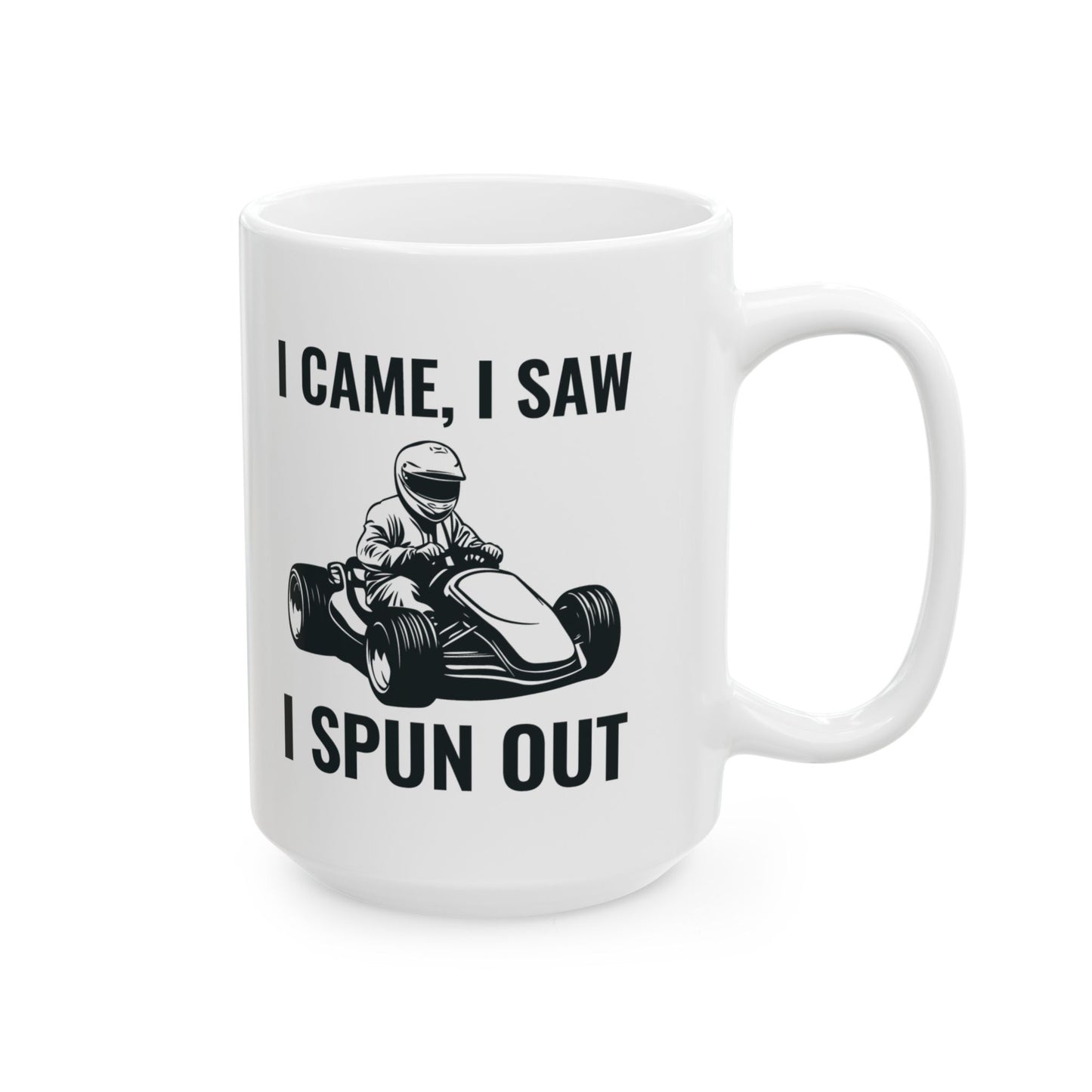 Go Kart Racing Mug - I Came, I Saw, I Spun Out Design