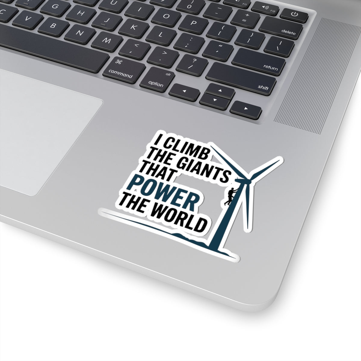 Wind Turbine Climber Sticker - Industrial Vinyl Decal for Renewable Energy Technicians