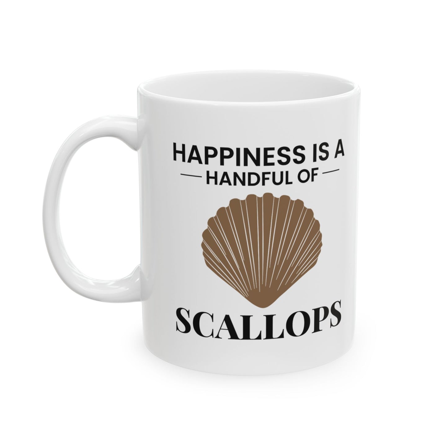 Scallop Happiness Mug, Ocean Lover, Beach Treasure