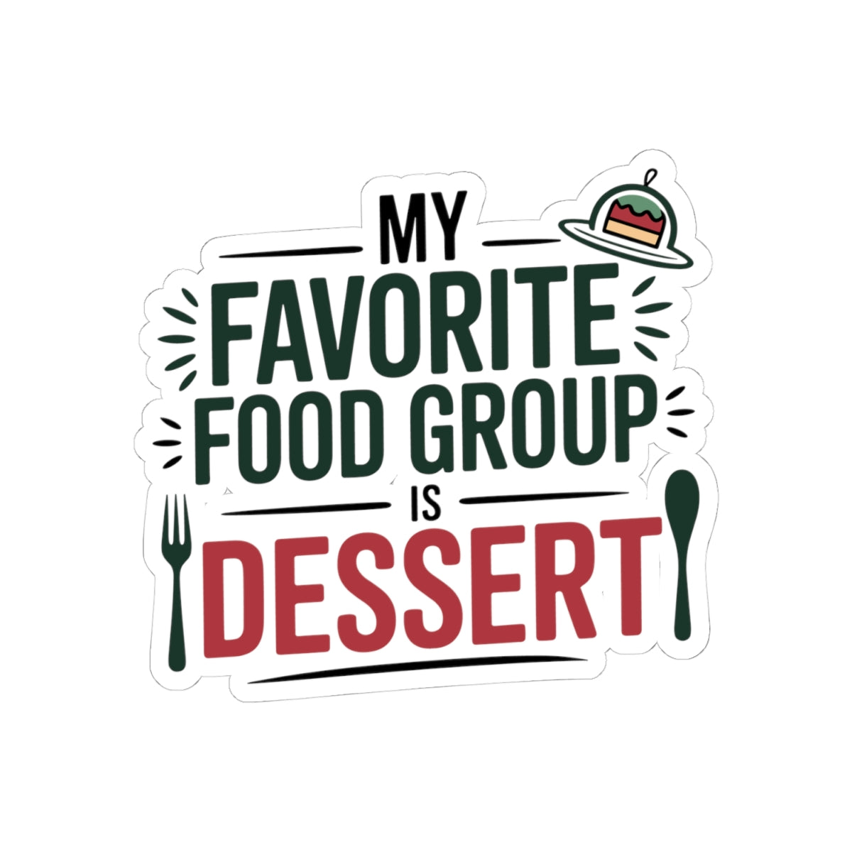 Playful Dietitian Sticker - Dessert Food Group Vinyl Decal for Registered Dietitians