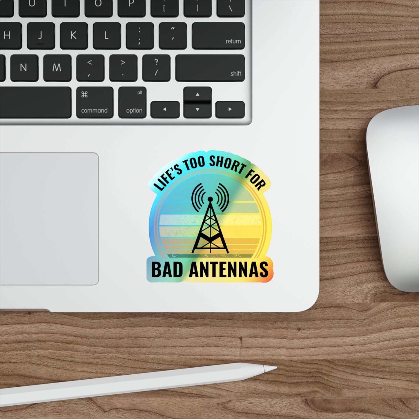 Amateur Ham Radio Operator Stickers Holographic Vinyl Decal - Antenna Enthusiasts & Signal Quality