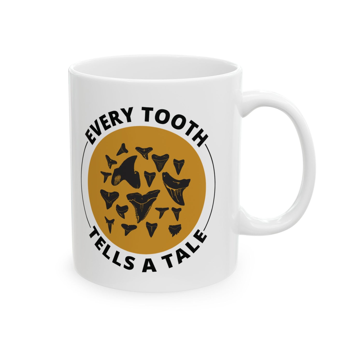 Shark Tooth Collector Mug - Fossil Hunting Ceramic Cup for Paleontology Fans