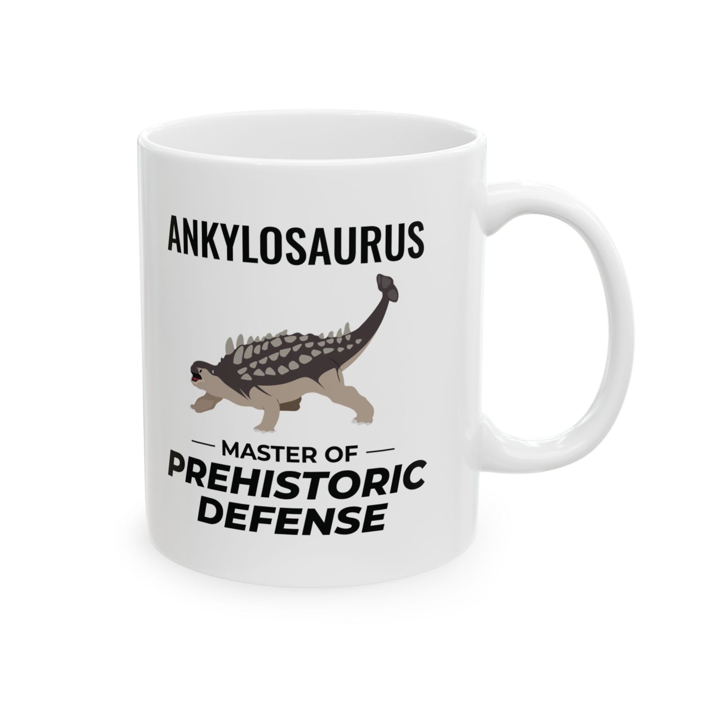 Taza con fósil de dinosaurio Ankylosaurus: defensa prehistórica para entusiastas de la paleontología 
