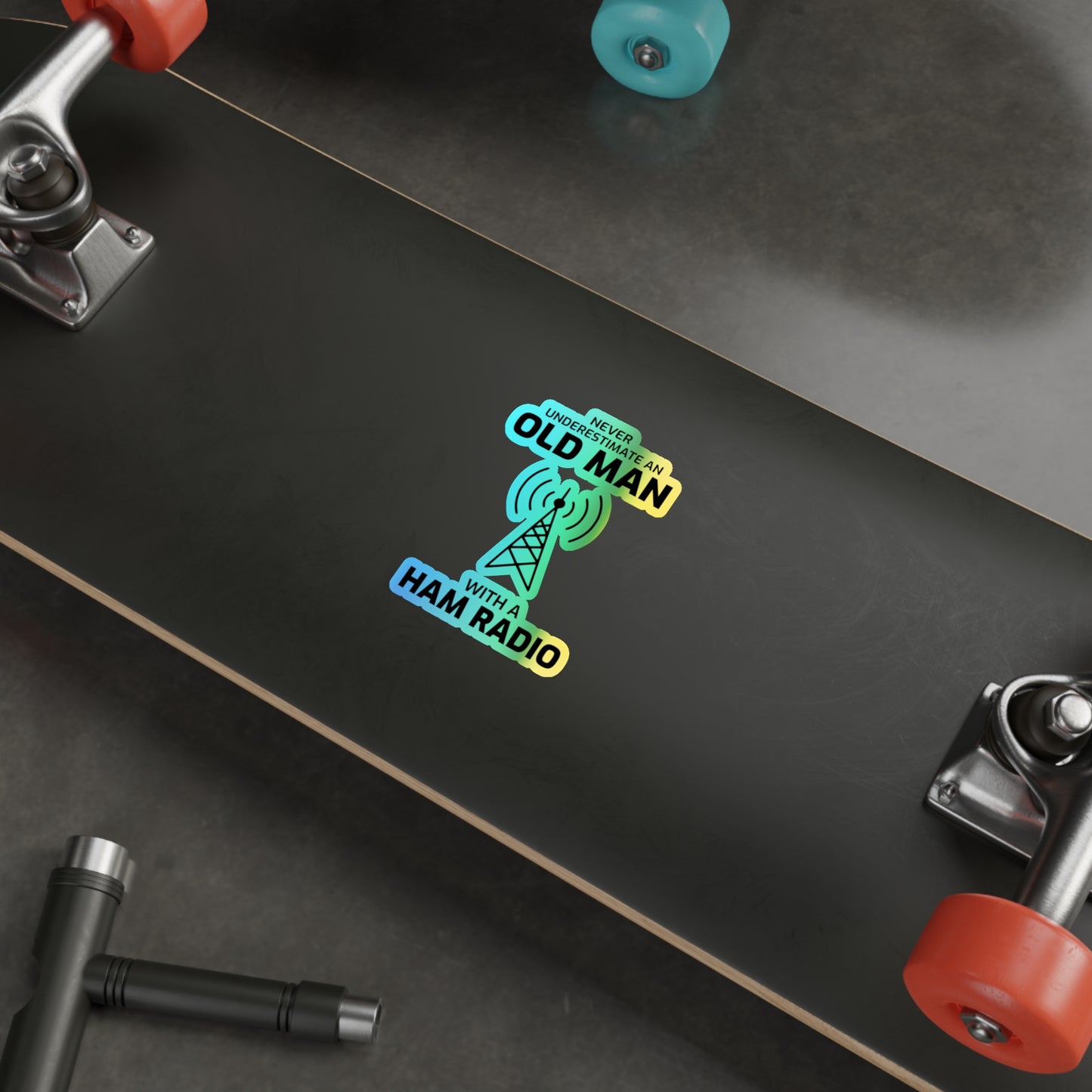 Amateur Ham Radio Operator Stickers Holographic Vinyl Decal - For Veteran Operators