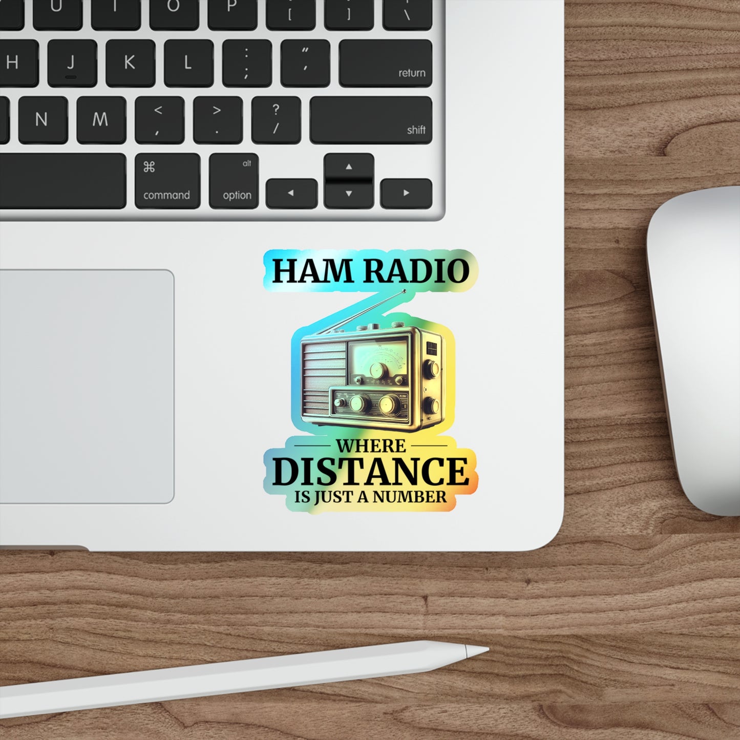 Amateur Ham Radio Operator Stickers Holographic Vinyl Decal - DX Connections & Global Contacts