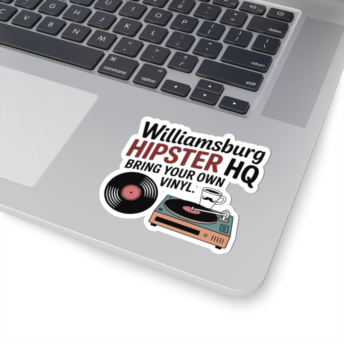 Williamsburg Hipster Sticker - Vinyl & Vintage Vinyl Decal for Brooklyn Purists