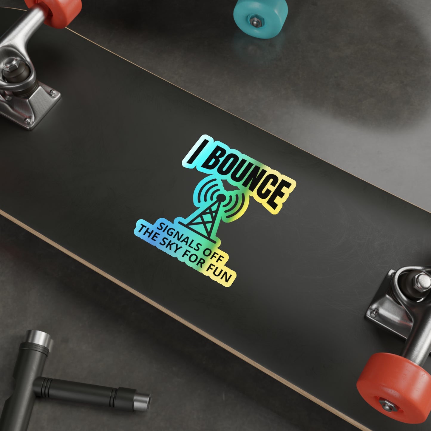 Ham Radio Operator Stickers Holographic Vinyl Decal