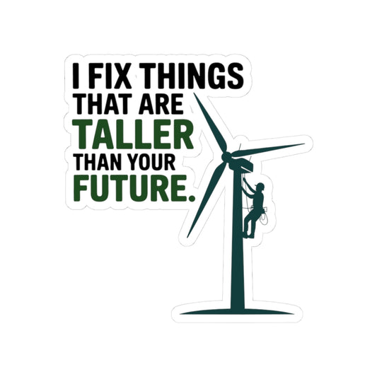Professional Wind Turbine Technician Sticker - Industrial Vinyl Decal for Engineers & Renewable Energy Workers