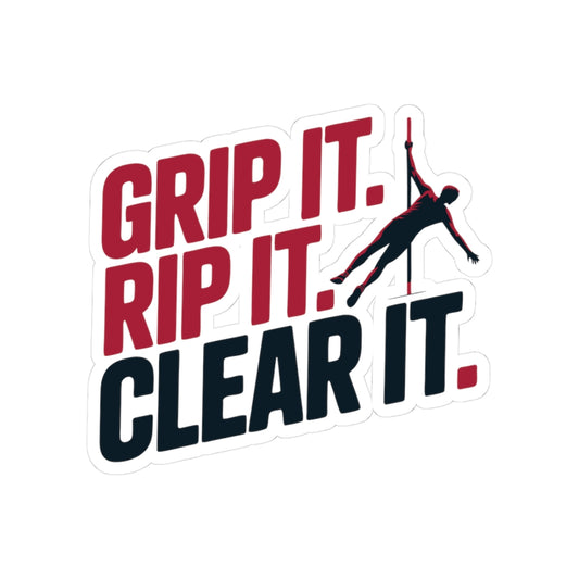 Pole Vault Sticker – Bold Three-Step Sport Mantra Decal for Track & Field Athletes Competitive Vaulters