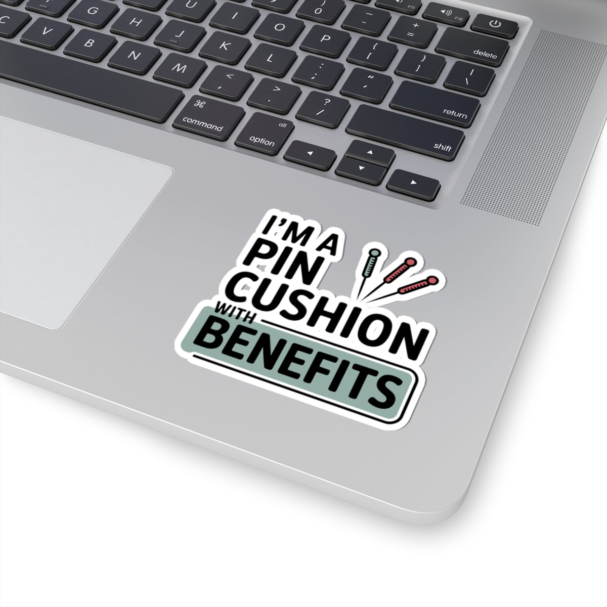 Acupuncture Humor Sticker - Pin Cushion Benefits Vinyl Decal for Acupuncturists, TCM Practitioners