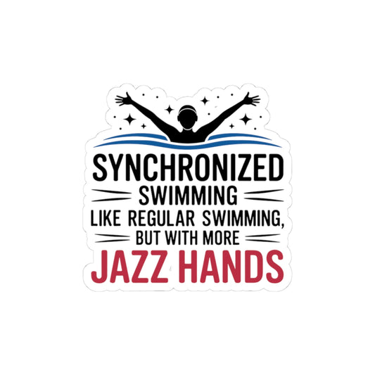 Funny Synchronized Swimming Sticker - 'More Jazz Hands' Vinyl Decal for Swim Teams