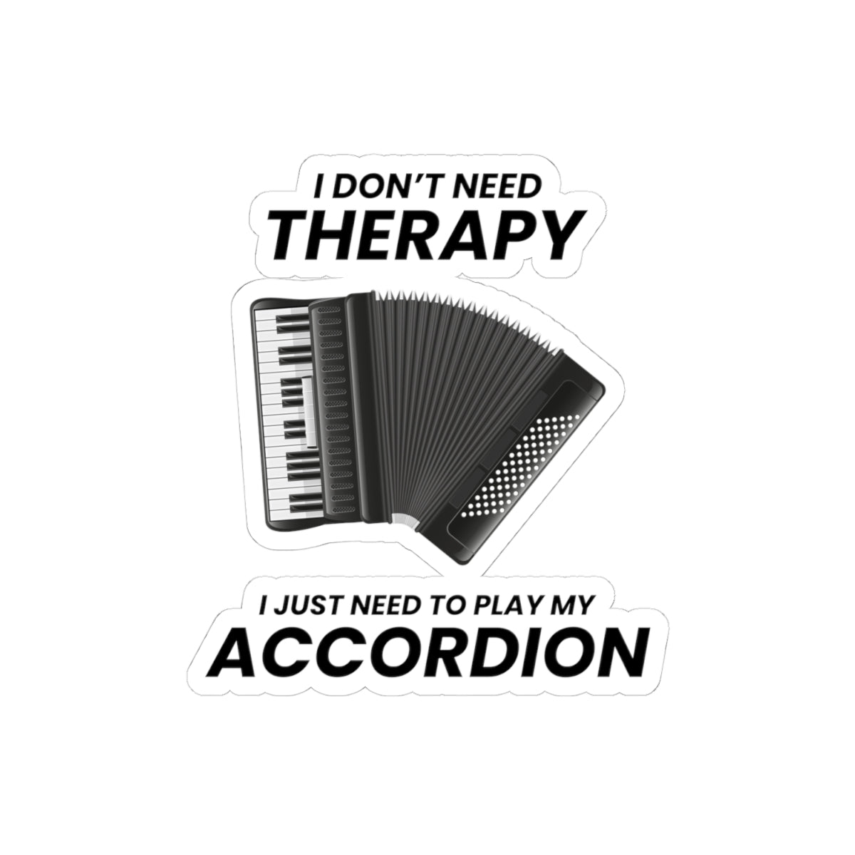 Accordion Therapy Vinyl Decal – Fun Gift for Music Lovers & Accordion Players