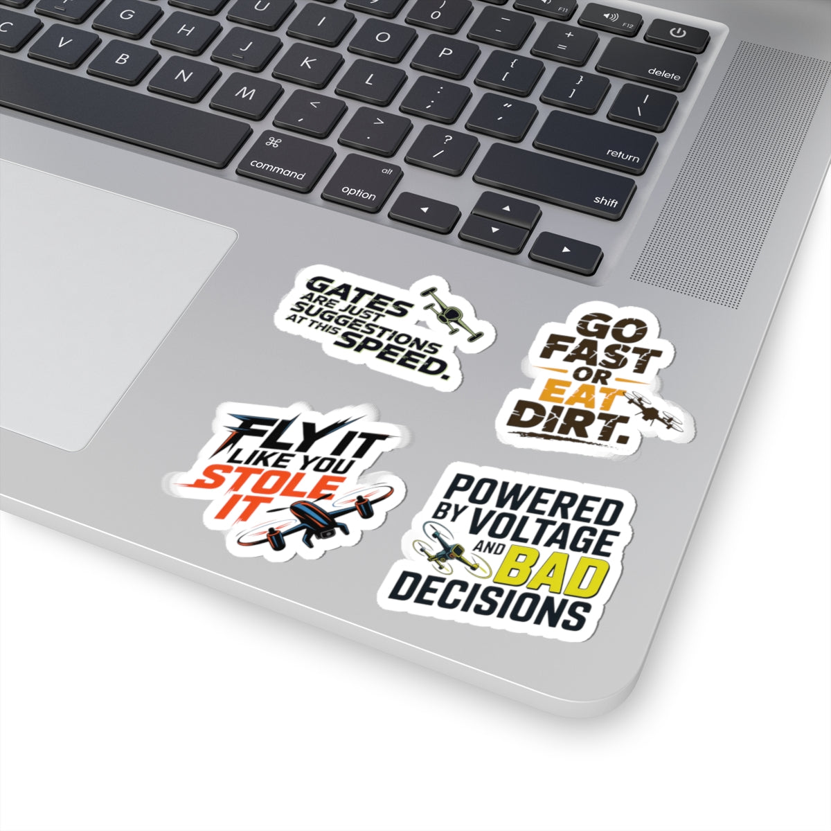 Drone Racing Sticker Pack – 4 PCS Full Send Decal for FPV Pilots, Quad Racers
