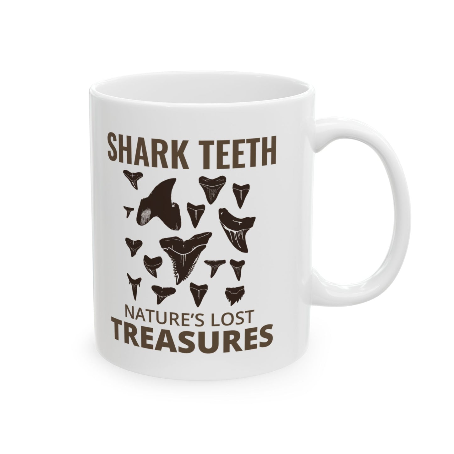 Shark Teeth Collector Mug – Nature’s Lost Treasures, Fossil Hunter Gift