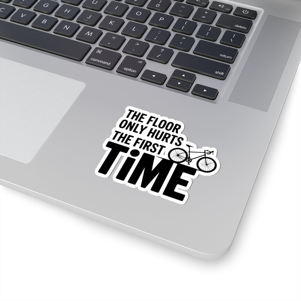 Funny Gymnastic Cycling Sticker - Floor Hurts Time Bike Vinyl Decal for Artistic Athletes, Coach, Hard-Working Riders