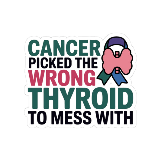Thyroid Cancer Sticker - Resilient Warrior Vinyl Decal for Survivors, Patients, and Supportive Families