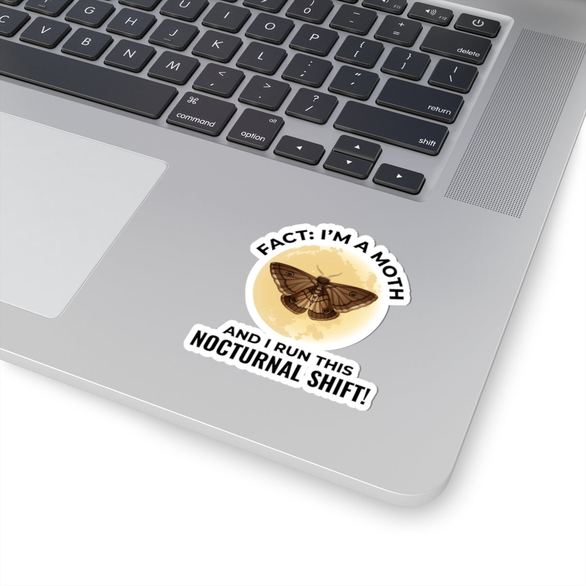 Nocturnal Moth Sticker - Insect Humor Vinyl Decal for Entomology Fans & Night Nature Lovers