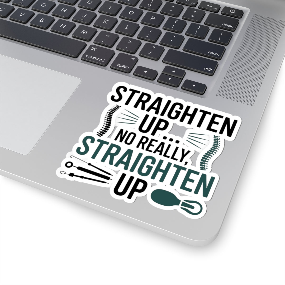 Posture Reminder Sticker - Chiropractic Humor Vinyl Decal for Chiropractors, Spine Specialists