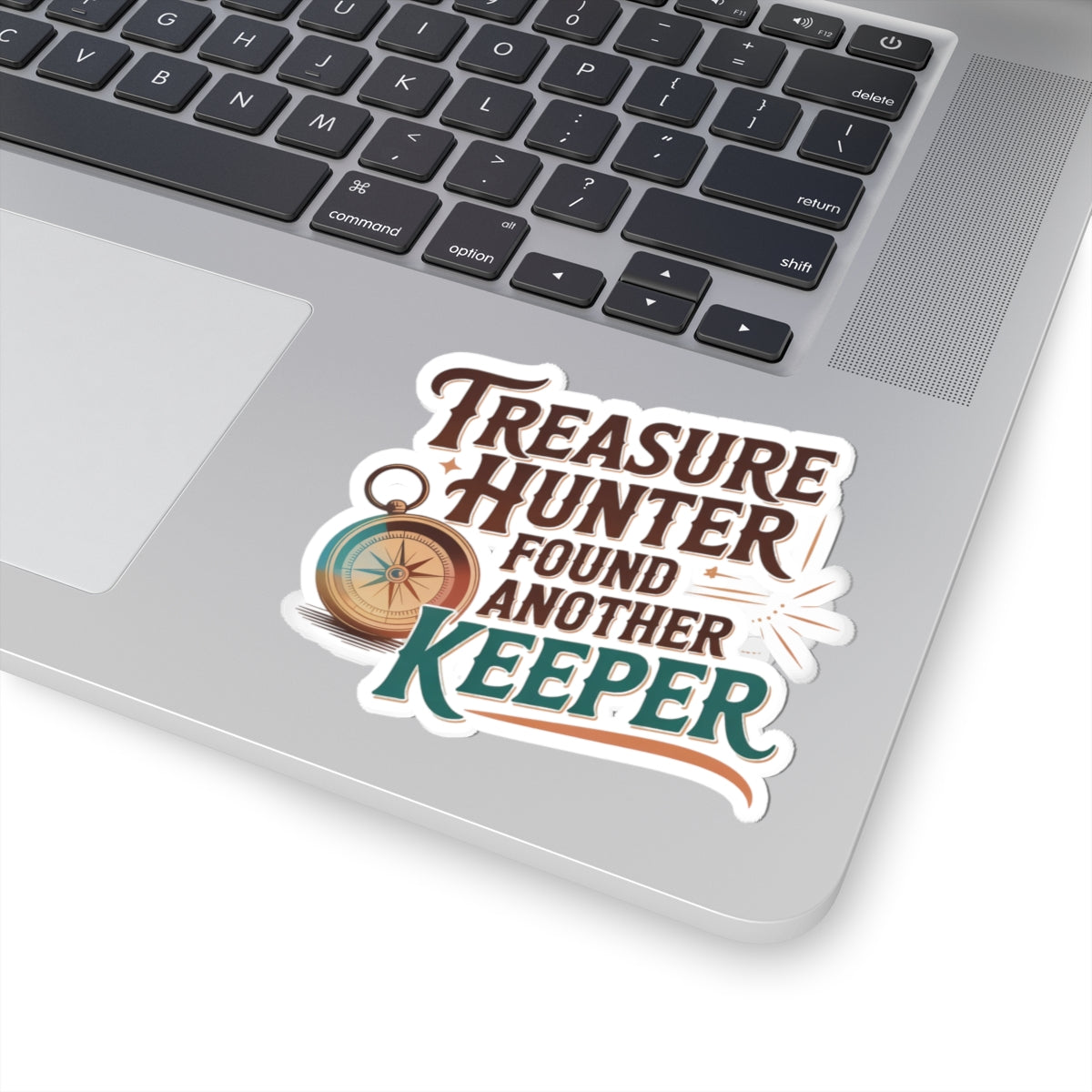 Treasure Hunter Sticker – Found Another Keeper Humor Compass Design Decal for Antique Collectors, Estate Sale Shoppers