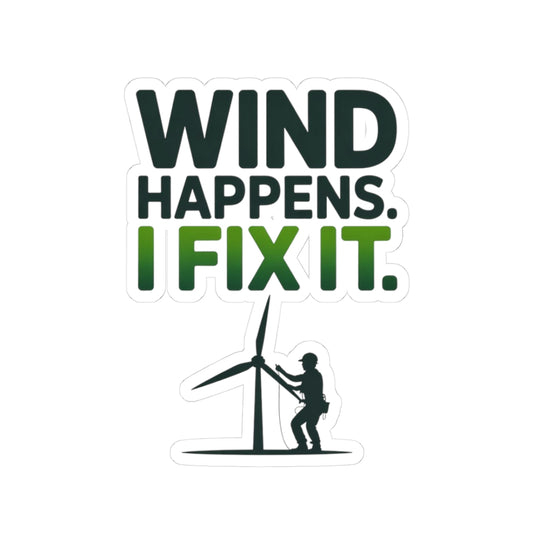 Wind Turbine Mechanic Sticker - Field Technician Vinyl Decal for Repair Crews & Engineers