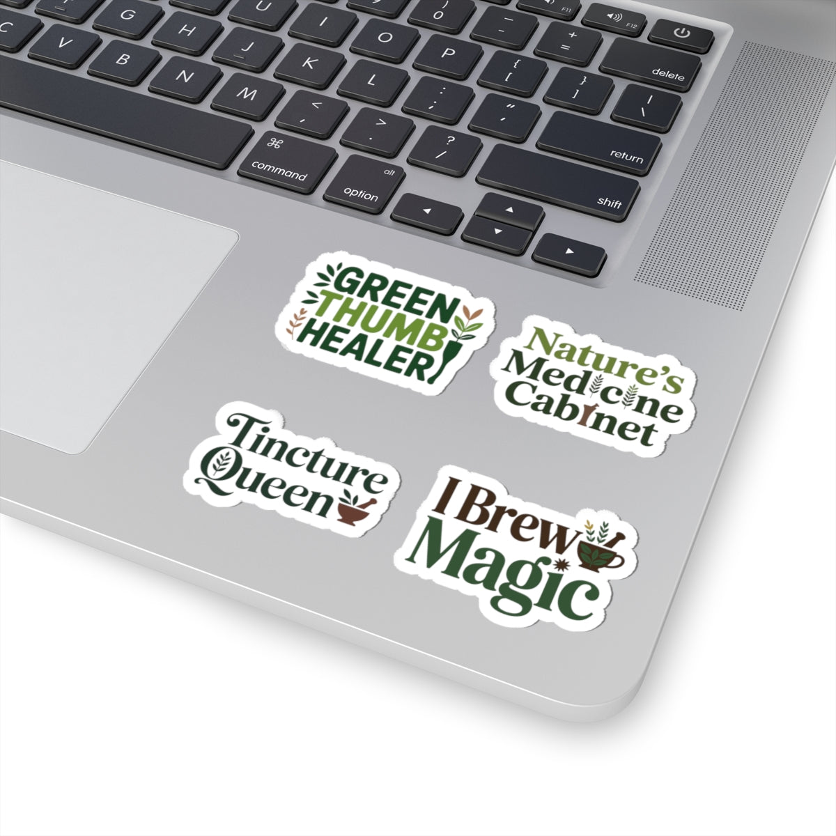 Herbalist Sticker Pack – 4 PCS Funny Tincture Queen Decals for Green Thumb Healers Plant Magic Lovers