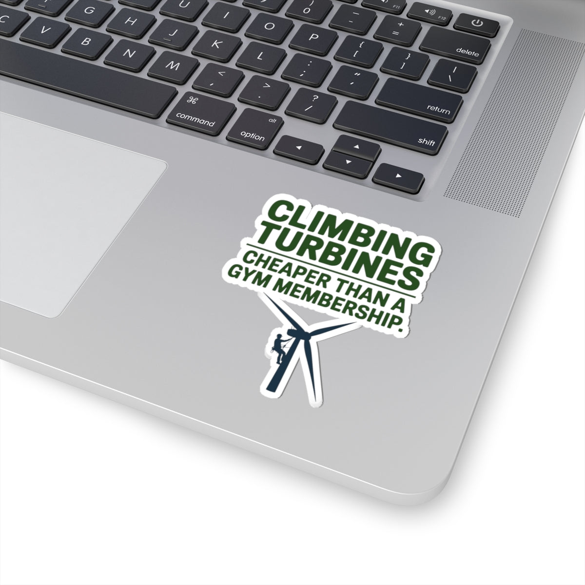 Turbine Technician Humor Sticker - Wind Farm Vinyl Decal for Climbers & Mechanics