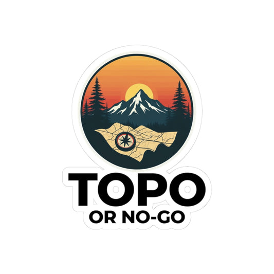 Rugged Trail Sticker - Topographic Vinyl Decal for Hikers & Backpackers