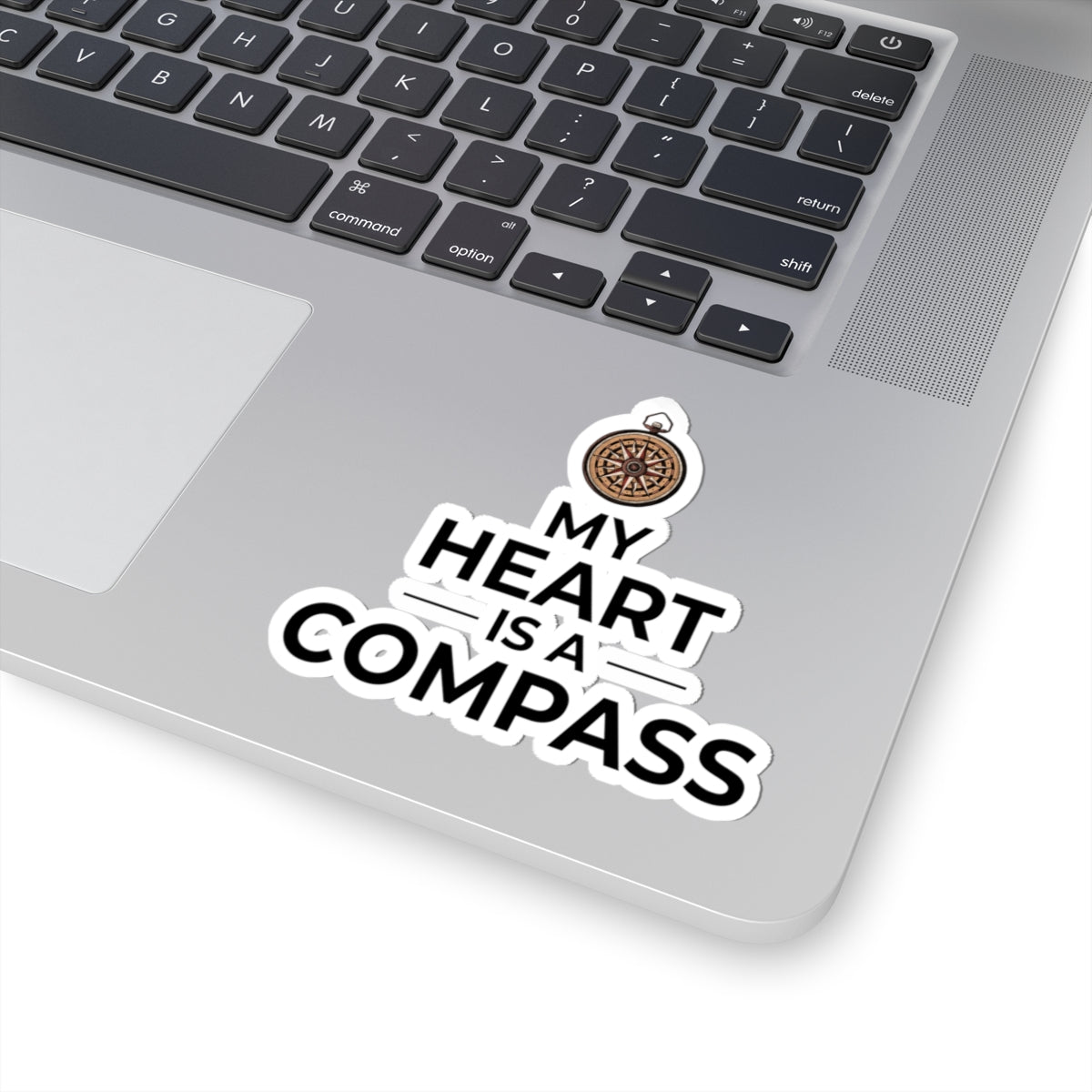 Compass Heart Sticker - Minimalist Travel Vinyl Decal for Adventurers & Romantics