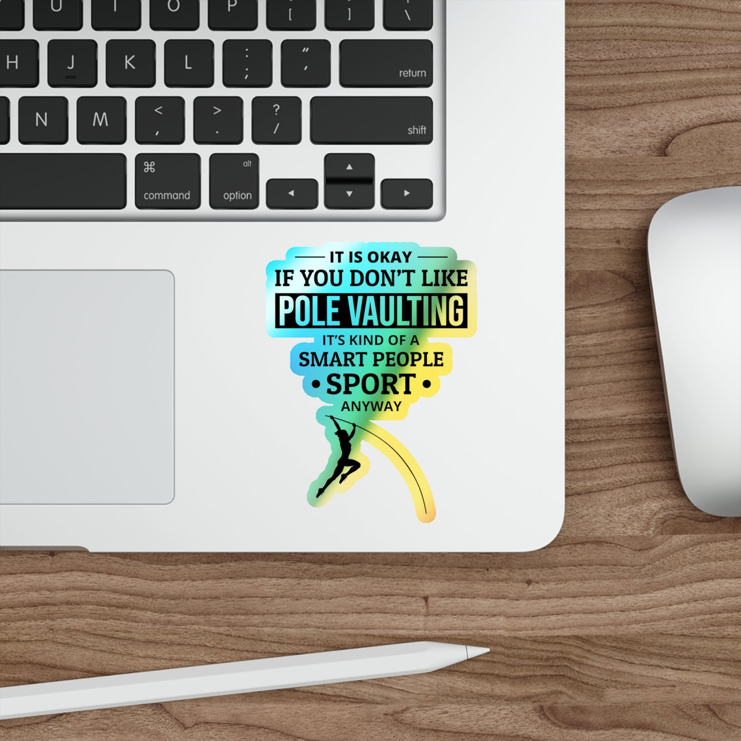 Pole Vault Sticker Holographic Vinyl - Smart Athlete Strong Jumper Motivational Decal