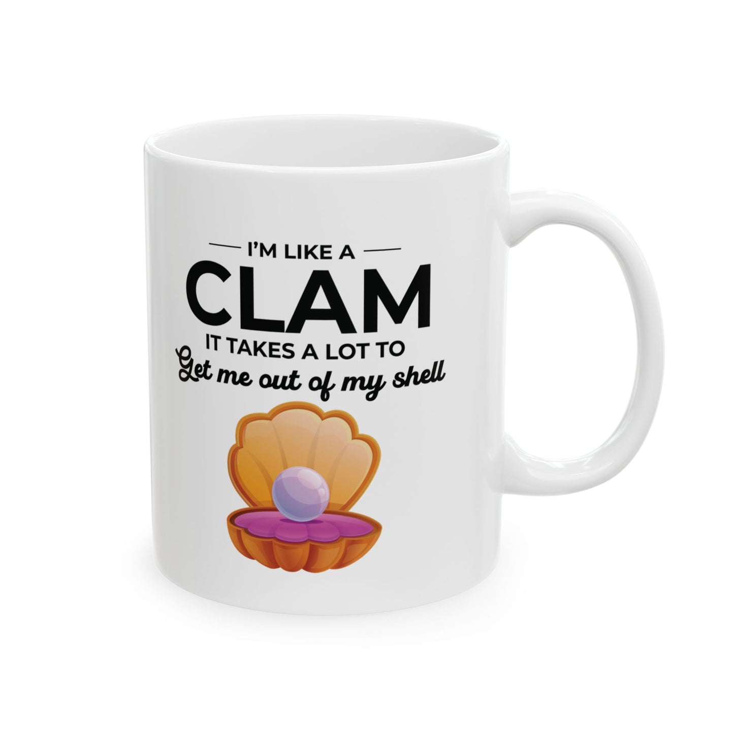 Clam Shell Mug, Introvert Humor, Ocean Lover Gift