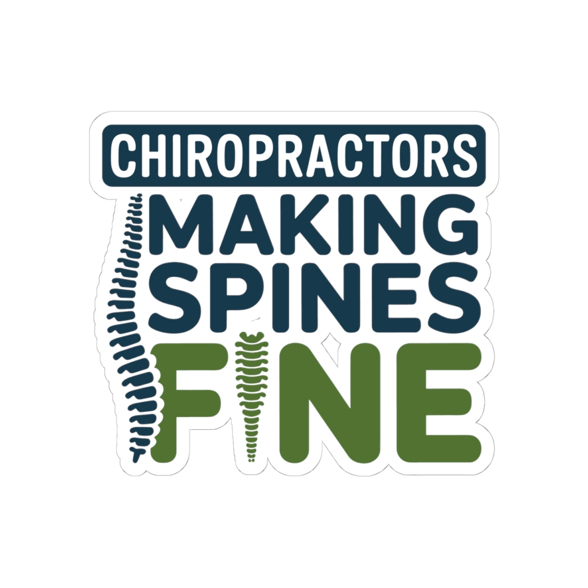 Spine Crafting Sticker - Chiropractic Art Vinyl Decal for Chiropractors, Doctors of Chiropractic