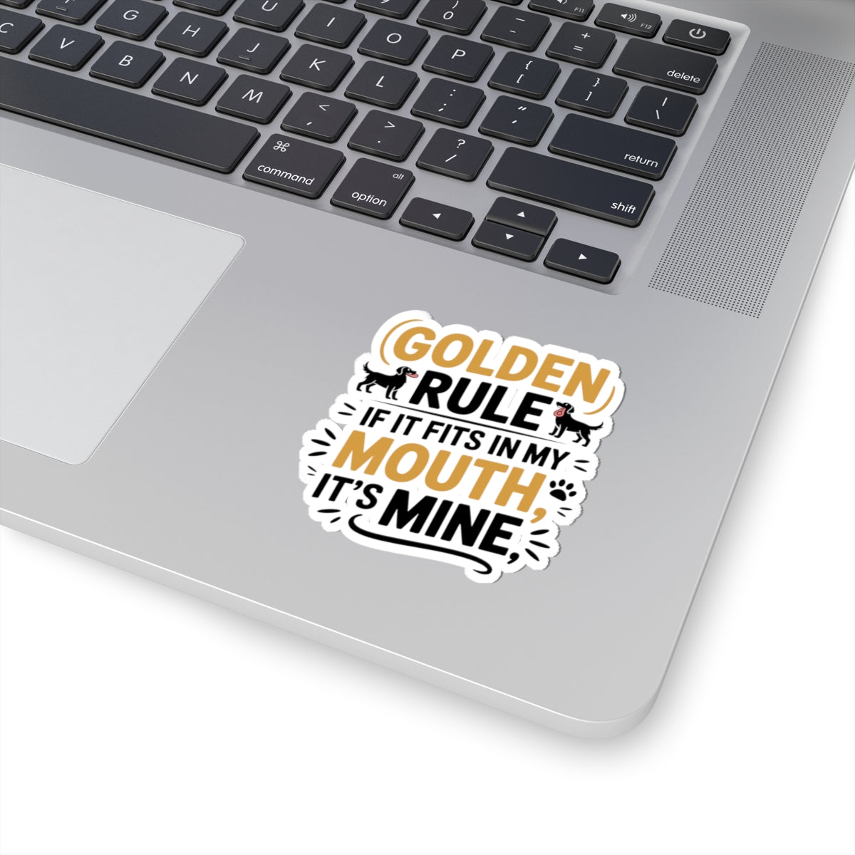 Funny Golden Retriever Sticker - Playful Dog Rule Vinyl Decal for Pet Lovers & Owners