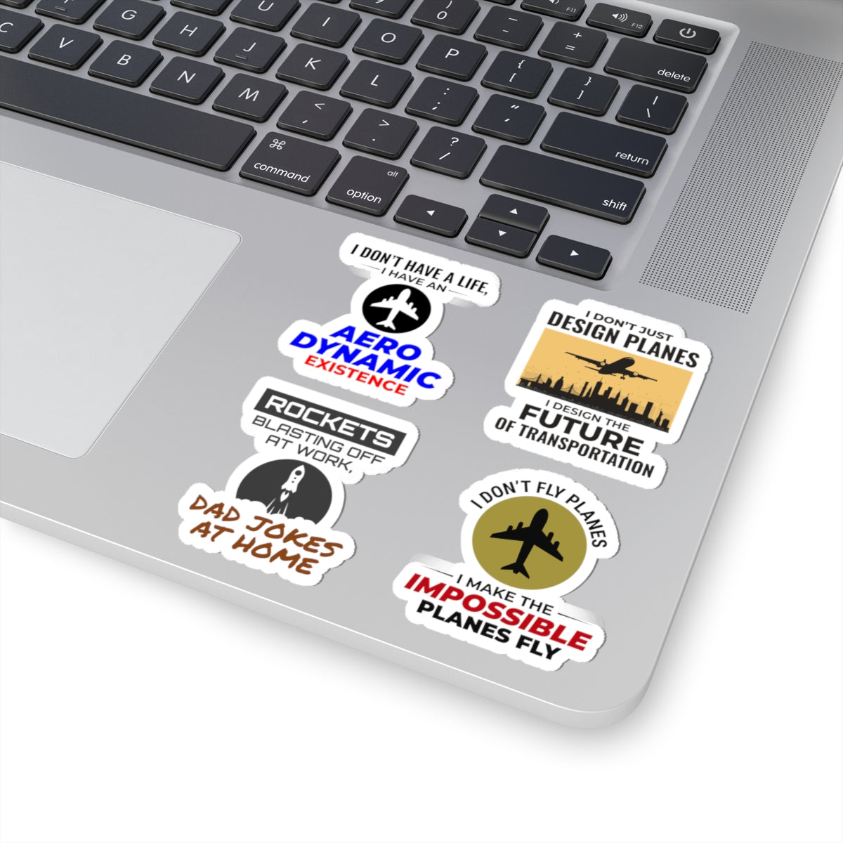 Aerospace Engineer Sticker Pack – 4 PCS Funny Rockets At Work Dad Jokes Impossible Planes Decal Set for Dads