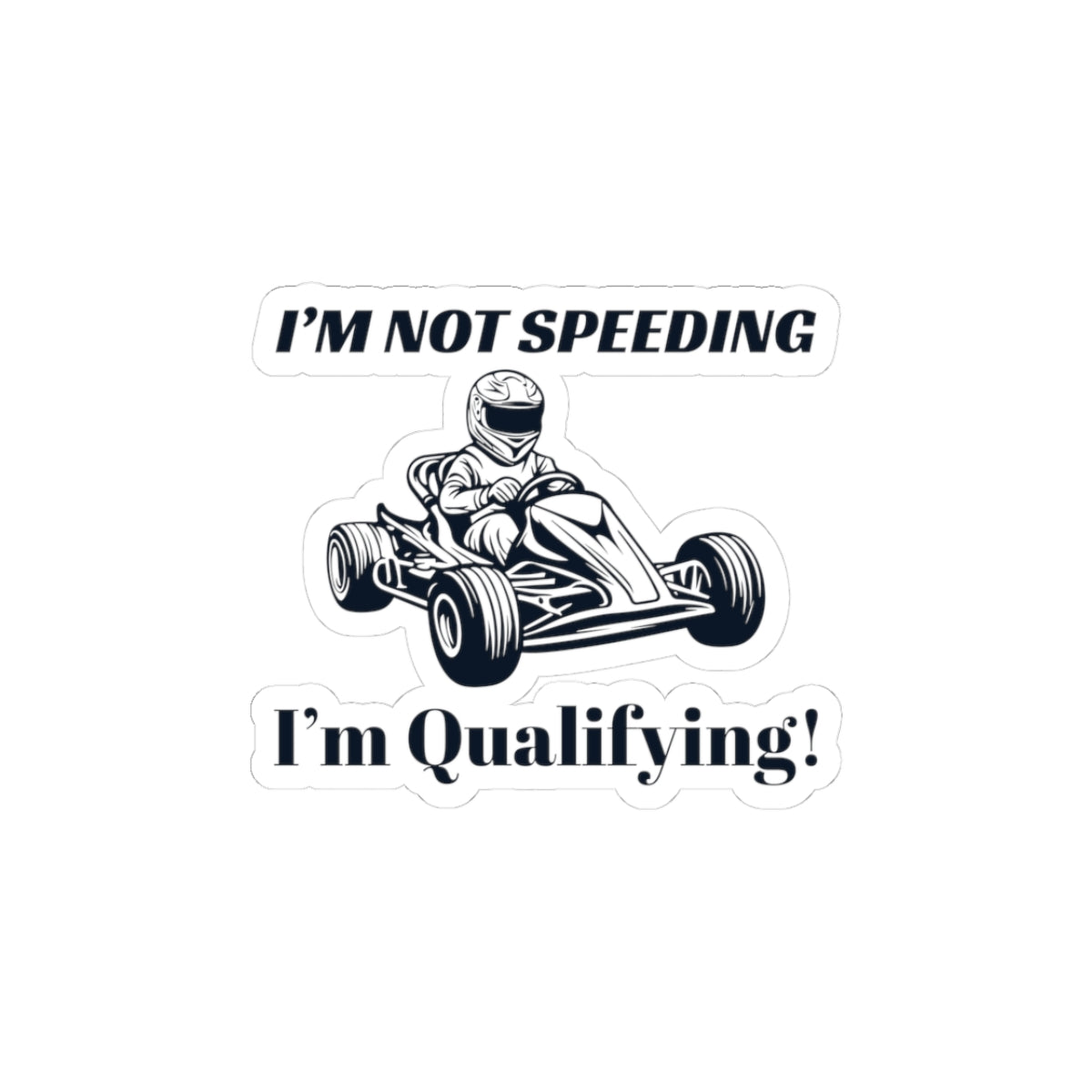 Go Kart Racing Stickers Vinyl Funny Speeding Decal for Helmet & Car