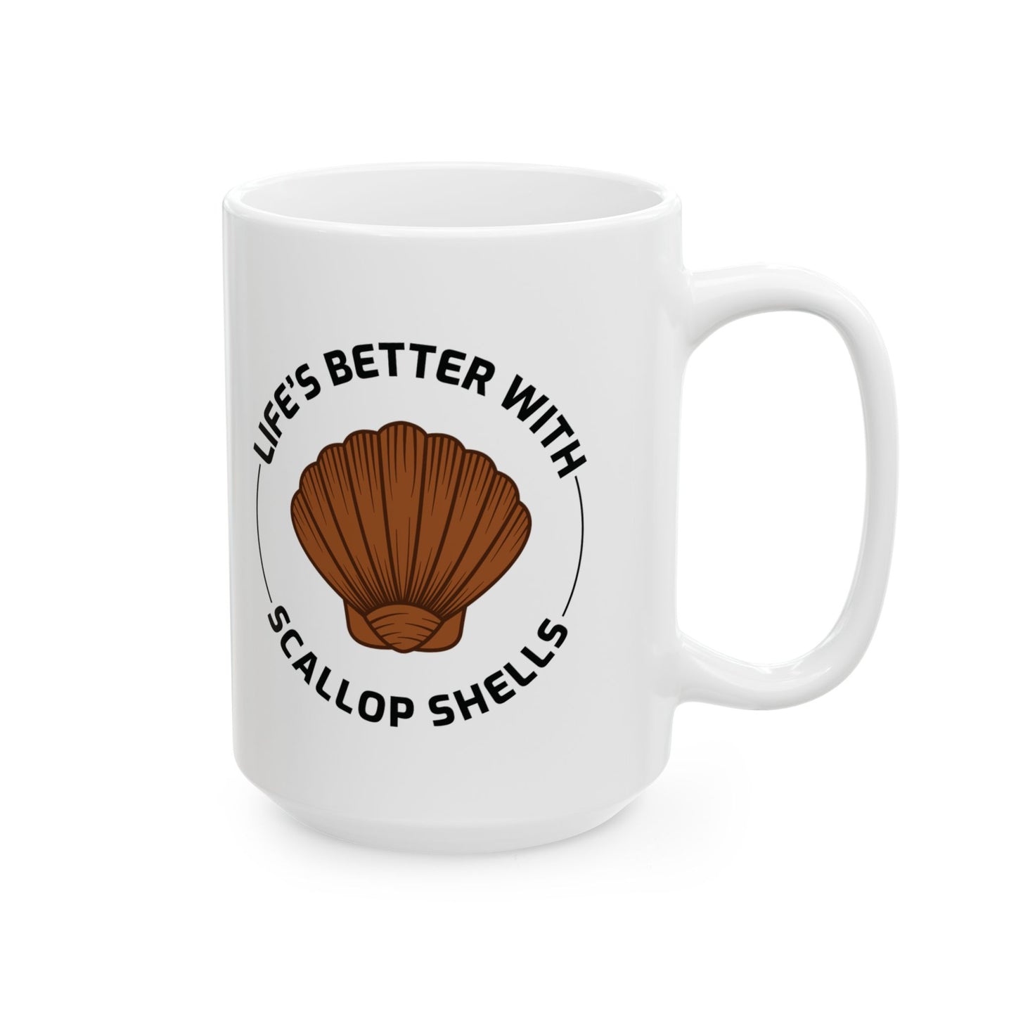 Scallop Shell Mug, Ocean Lover, Beach Life Gift