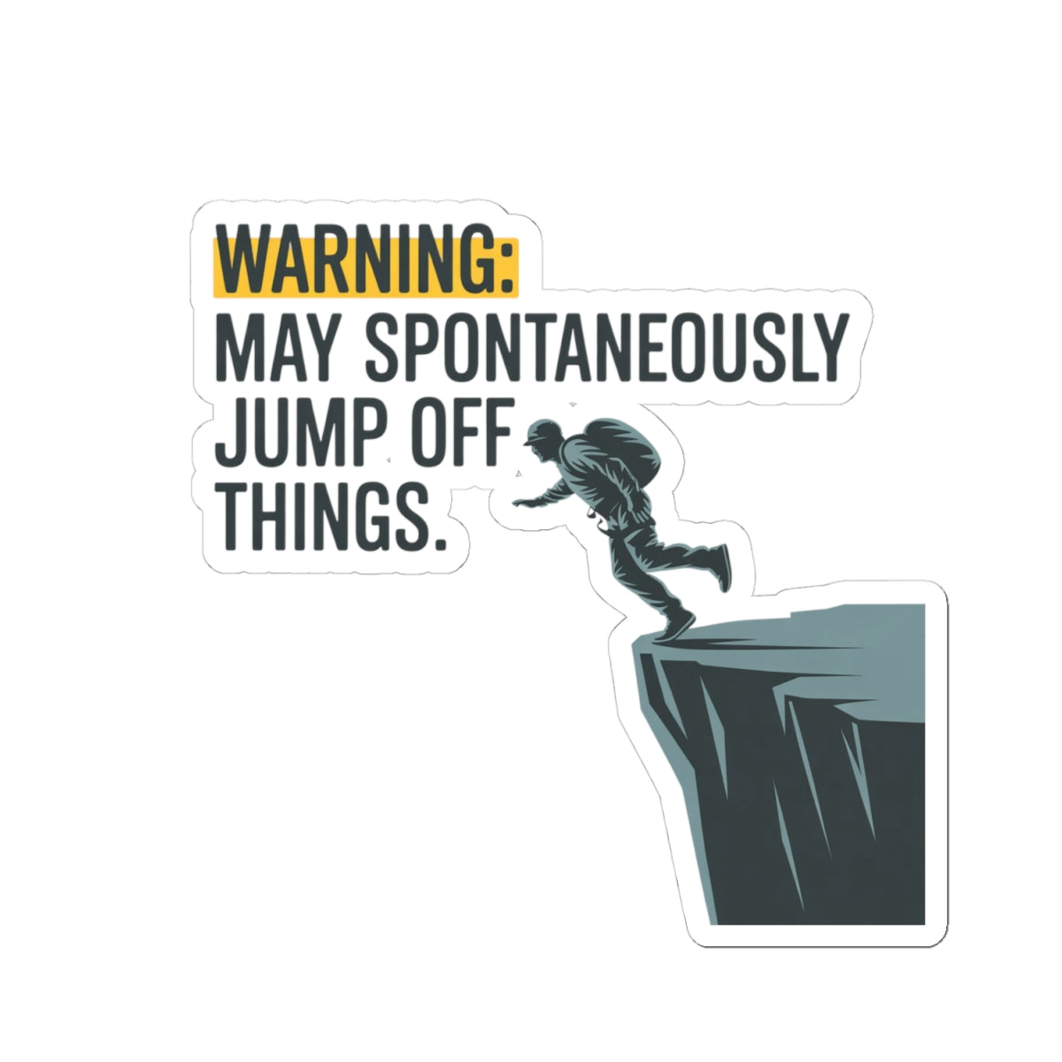 Base Jumping Sticker for Car Helmet – Safety Humor Decal for Extreme Athletes Adrenaline Junkies Skydivers