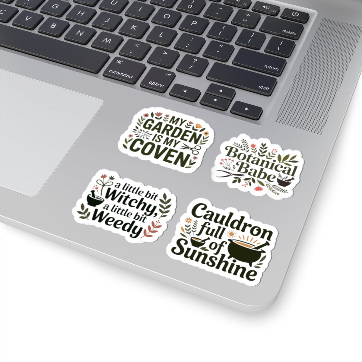 Botanical Herbalist Sticker Pack – 4 PCS Witchy Garden Humor Decals for Plant Witches Herb Lovers