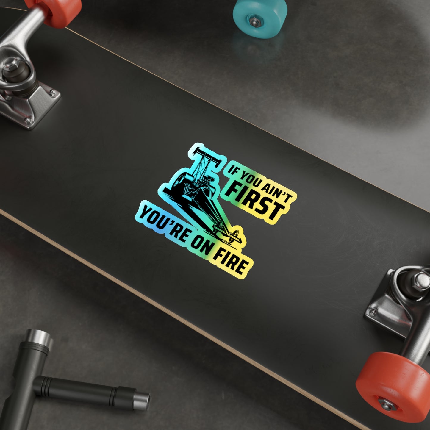 Dragster Drag Racing Holographic Stickers Vinyl – Quarter Mile Muscle Decal for Street Racers