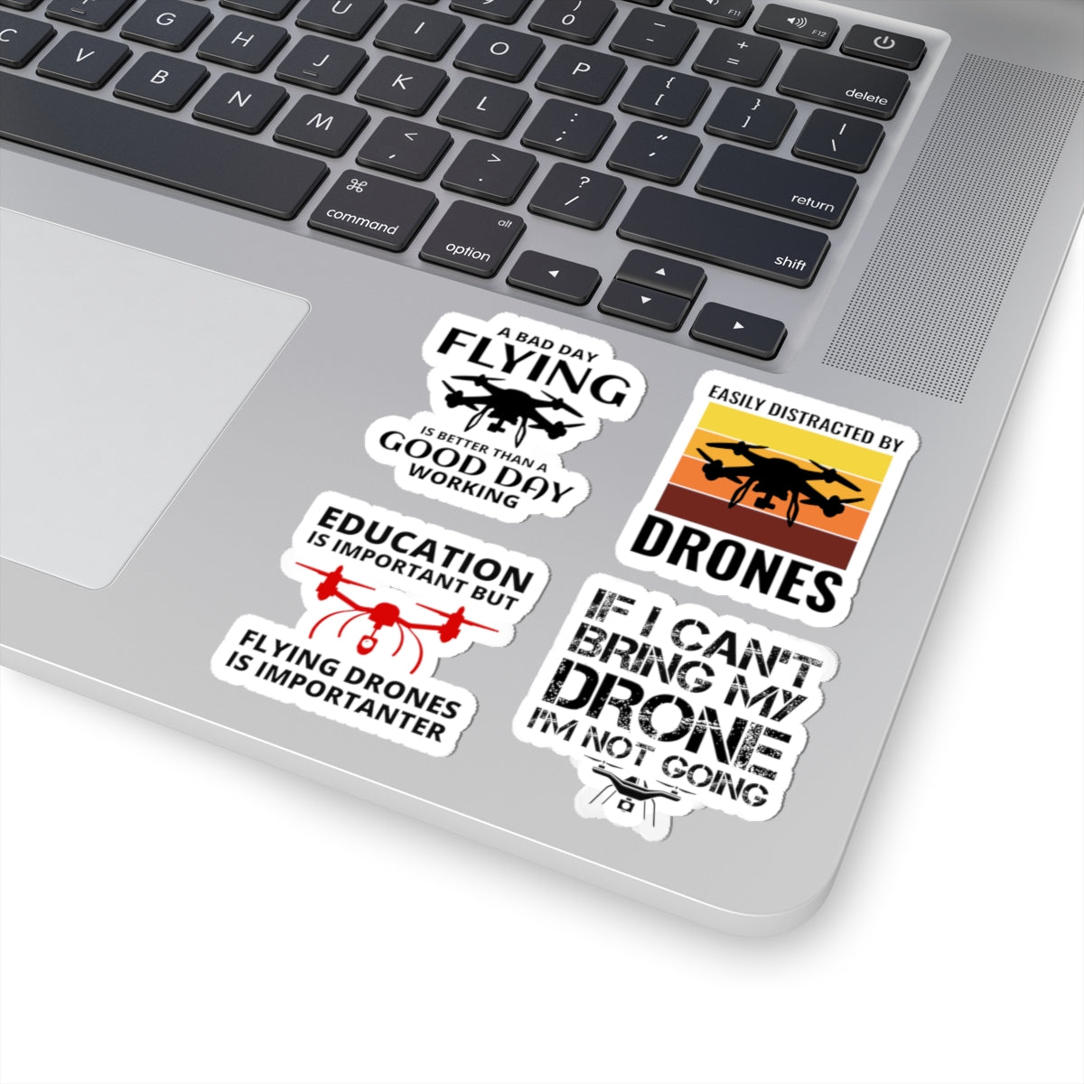 Drone Flying Sticker Pack – 4 PCS Funny Distracted Retro Humor Decals for FPV Pilots RC Hobbyists