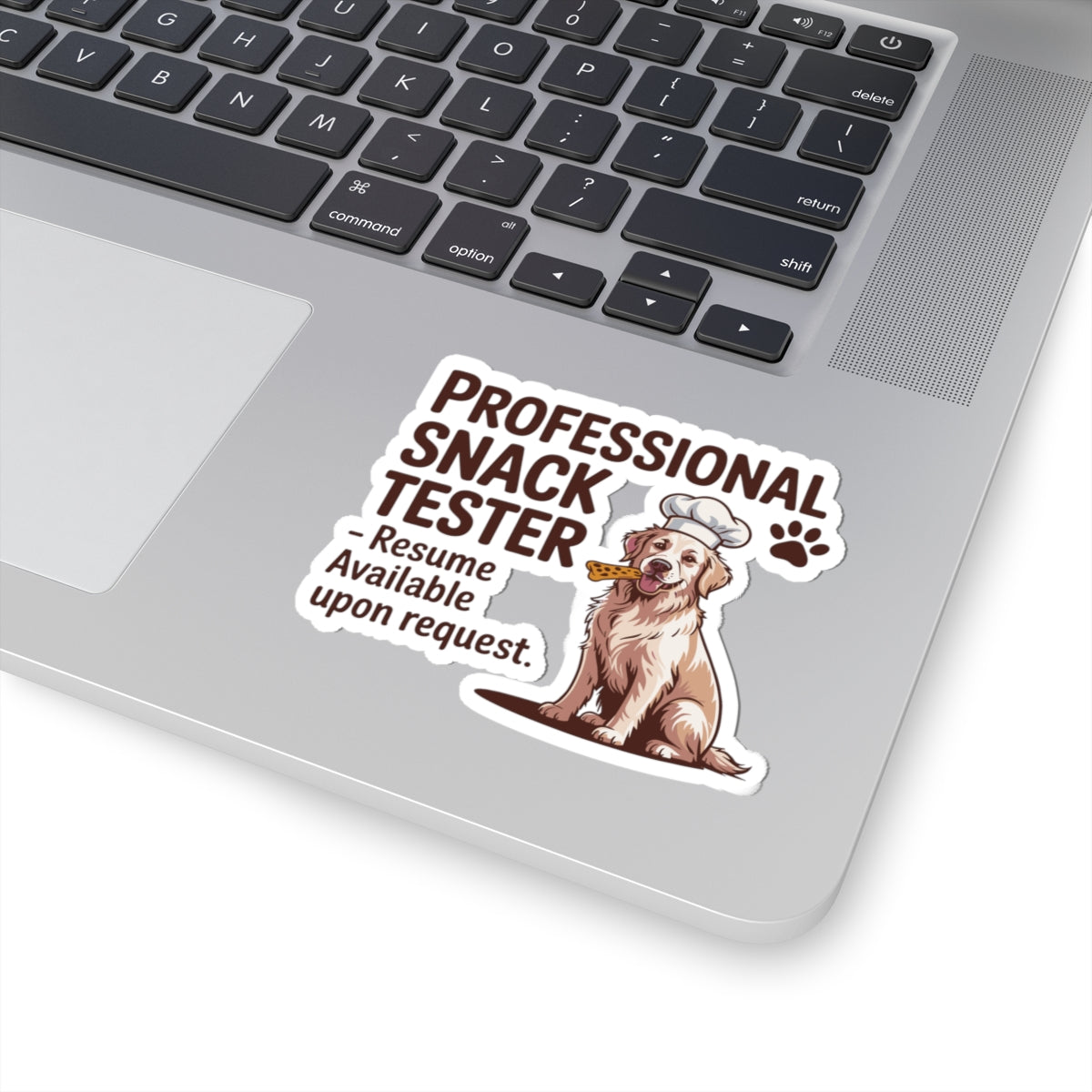Golden Retriever Snack Tester Sticker - Funny Dog Chef Vinyl Decal for Pet Owners Kitchen Dog Lovers